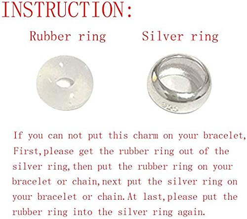 LAMOONY Clip Stopper Charms Sterling Silver Rondelle Spacer Bead for Bracelets (Silver) - Image 4